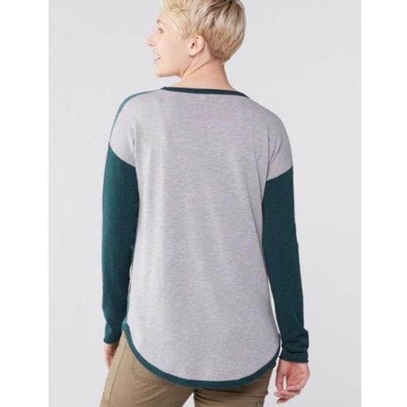 Smartwool Womens Shadow Pine Colorblock Sweater in Mist Blue/Twilight Marl - XS - Picture 9 of 9